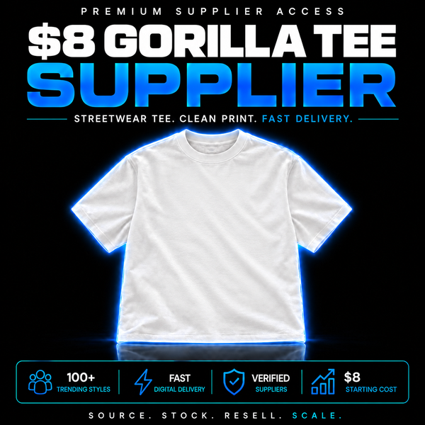 $8 GORILLA T-SHIRT SUPPLIER DIGITAL ACCESS